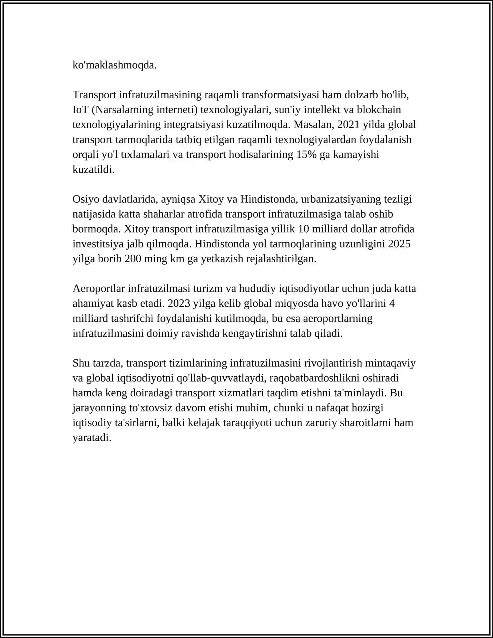 TRANSPORT TIZIMLARI FAOLIYATI BARQAROR TA'MINLASH 4