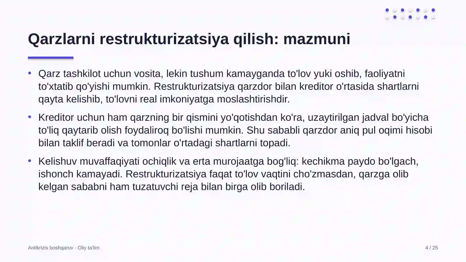davlat qo'mitalarida qarzlarni restrukturizatsiya qilish 8878 4