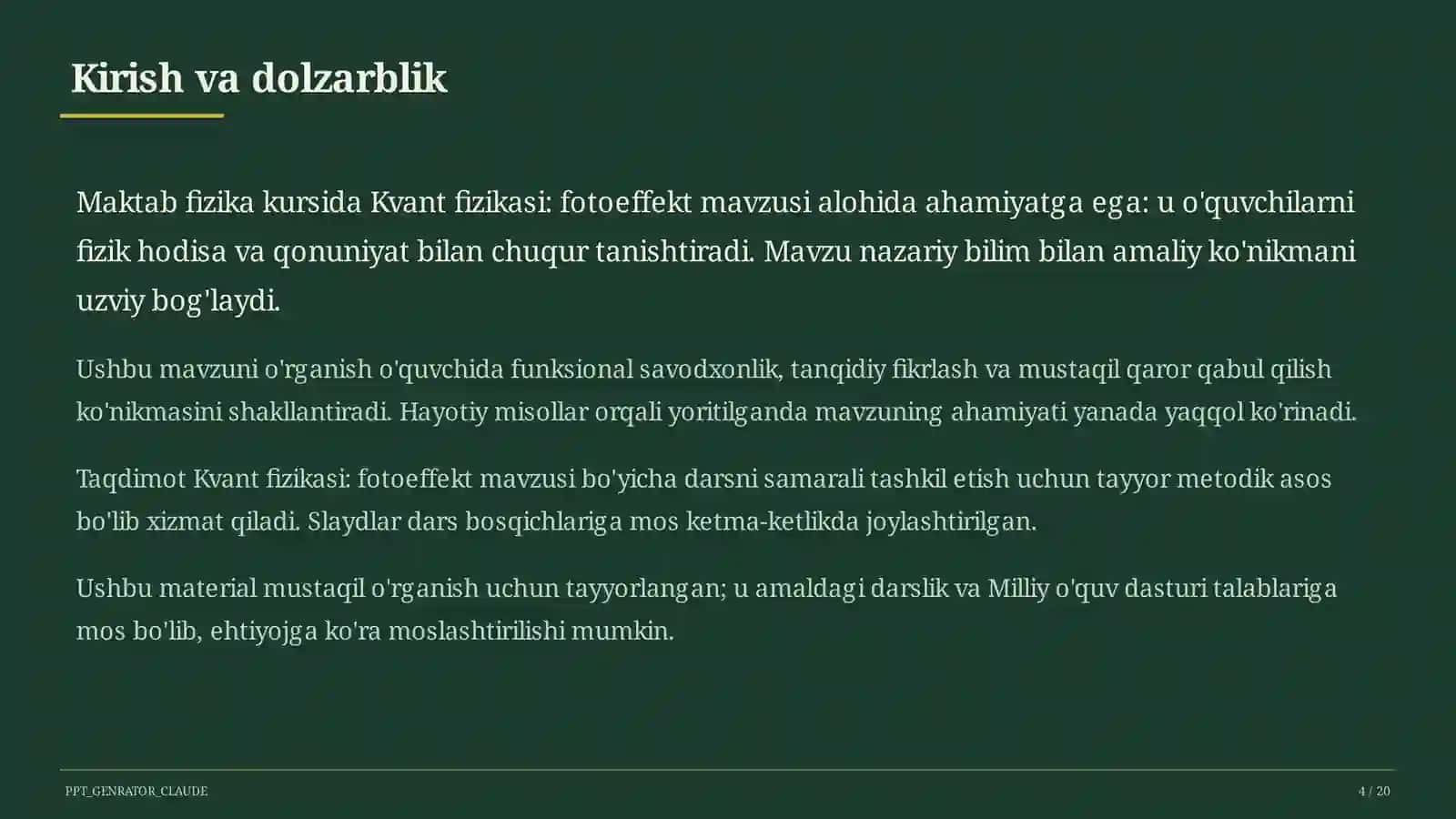 Kvant fizikasi: fotoeffekt (11-sinf) 4