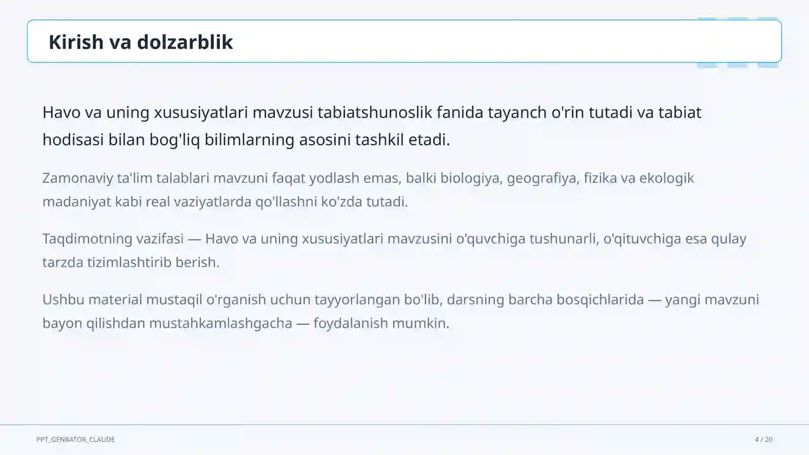 Havo va uning xususiyatlari (2-sinf) 4