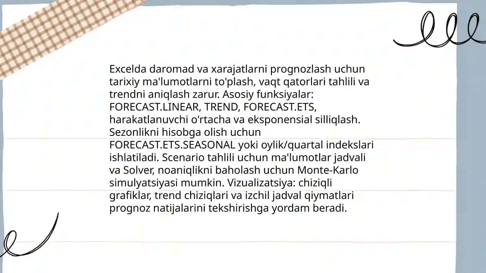 Excel dasturida iqtisodiy masalalarni yechish 4