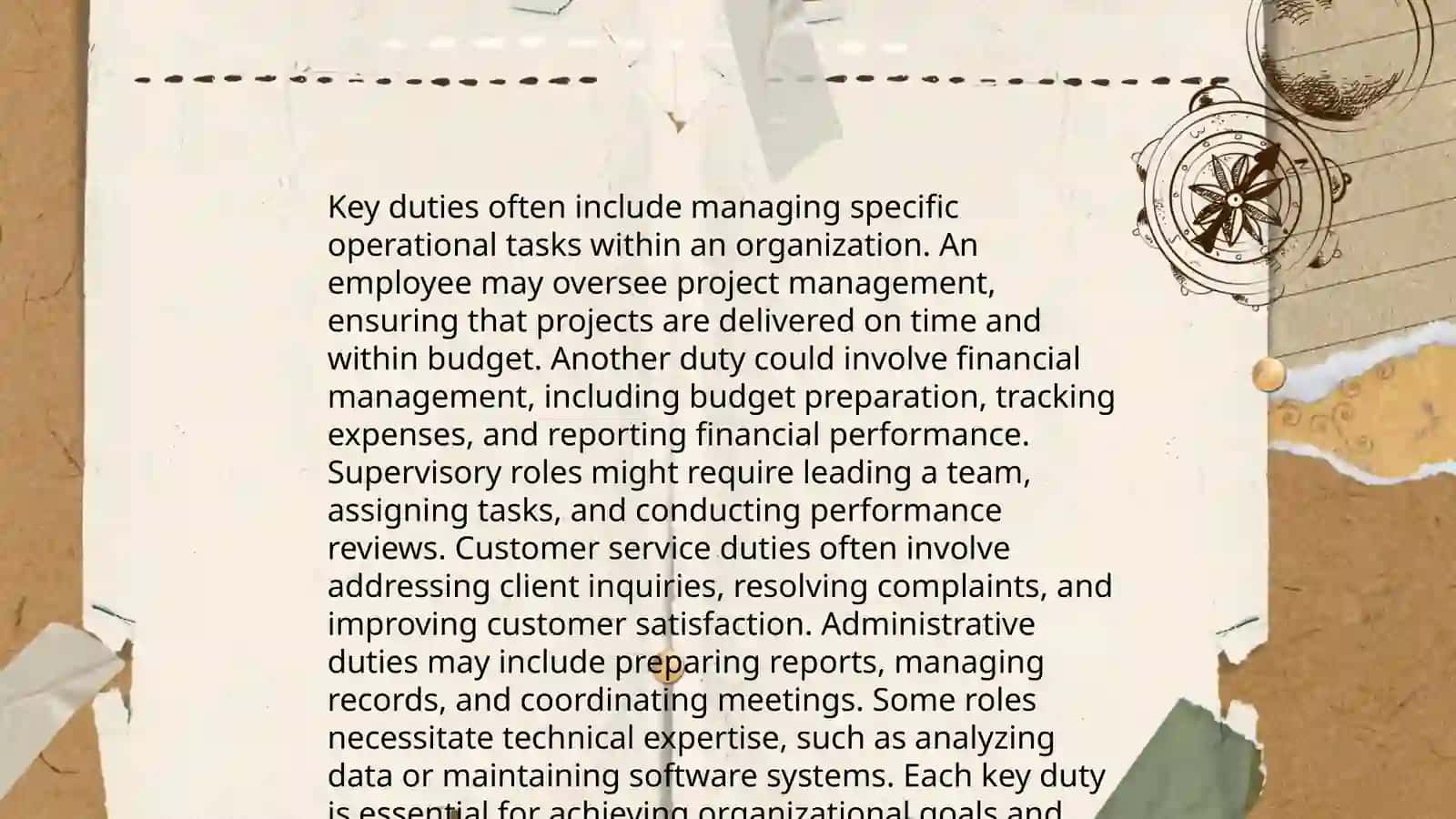 Describing job roles and responsibilities 4
