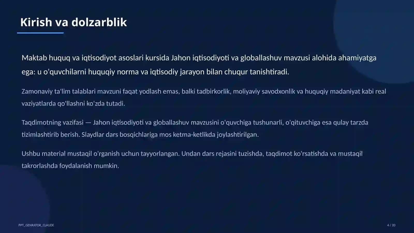 Jahon iqtisodiyoti va globallashuv (11-sinf) 4