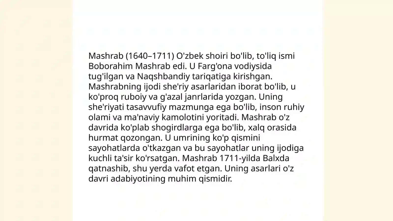 Mashrab Ğazallari 4