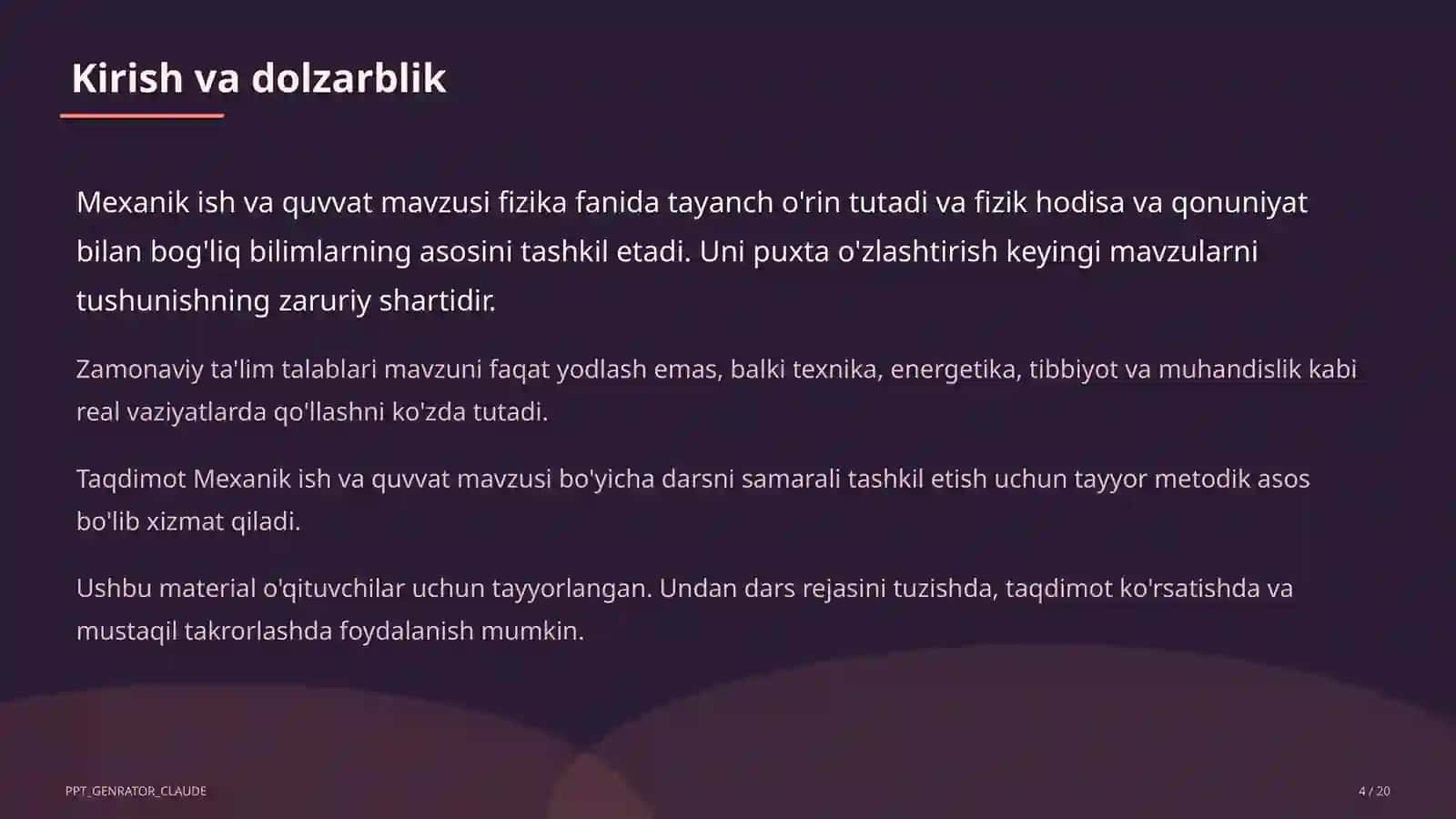 Mexanik ish va quvvat (7-sinf) 4