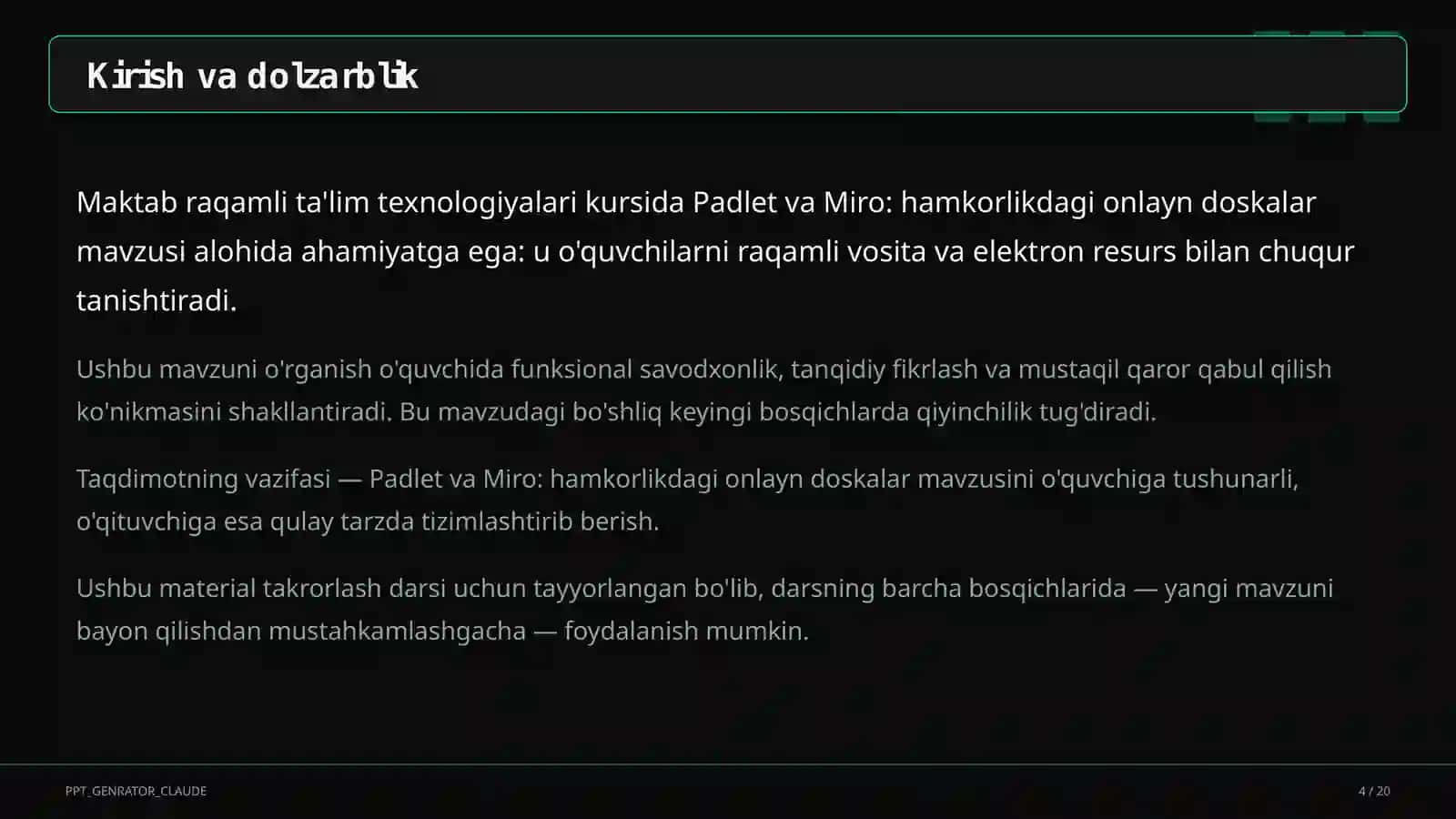 Padlet va Miro: hamkorlikdagi onlayn doskalar 4