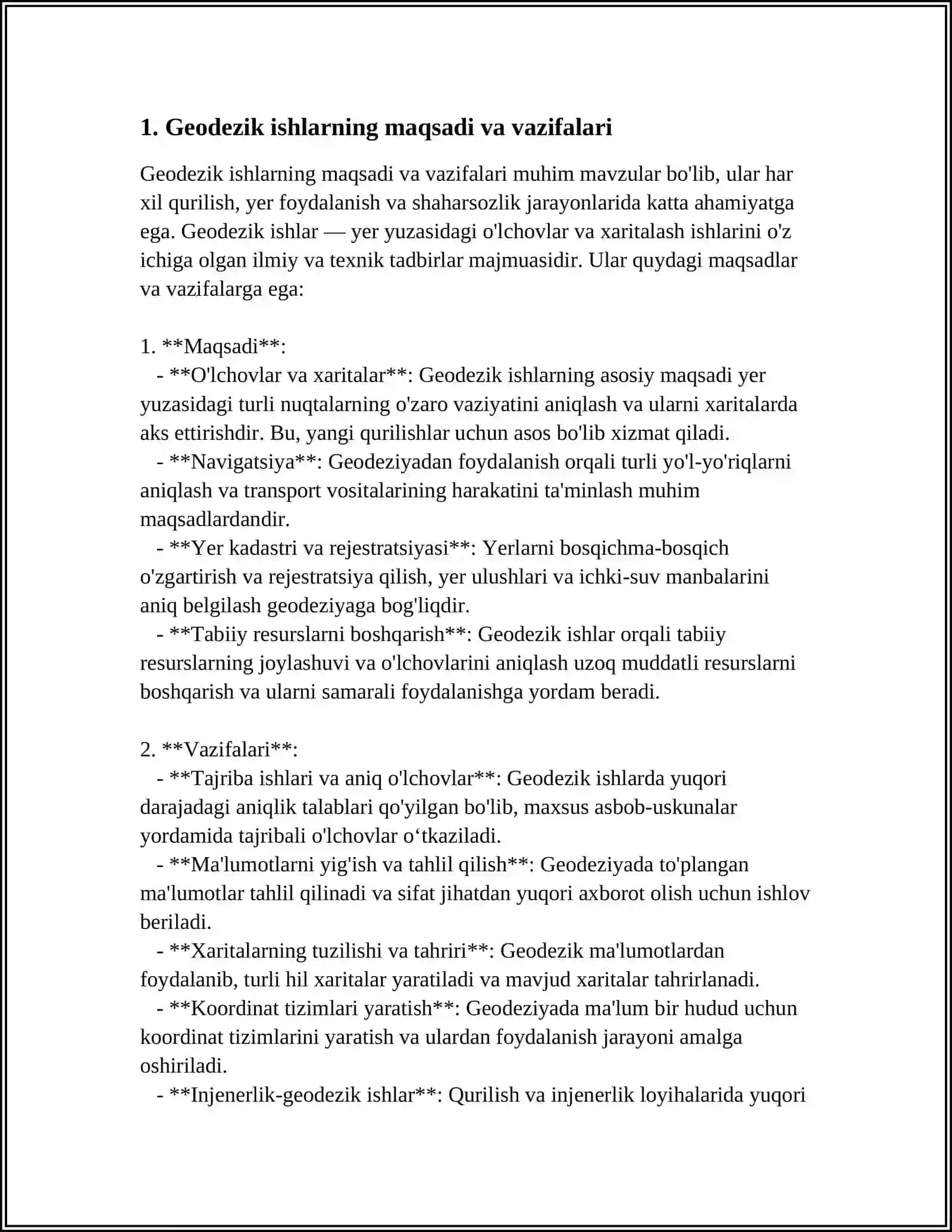 GEODEZIK ISHLAR GEODEZIK TARMOQLAR 4