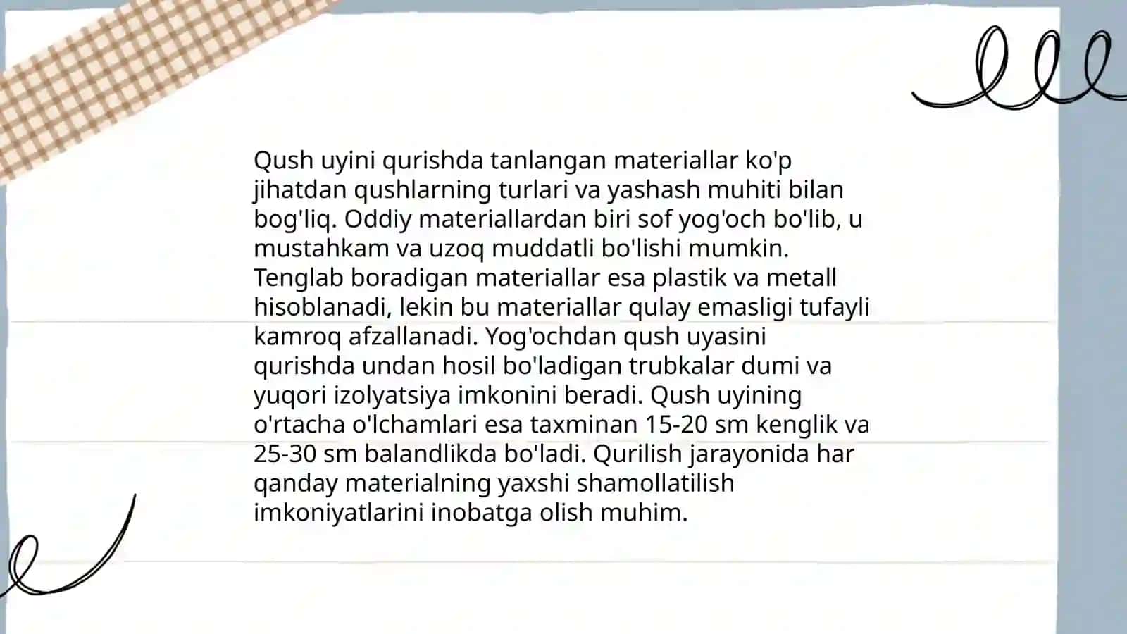 Qush uyalari loyihasi 4