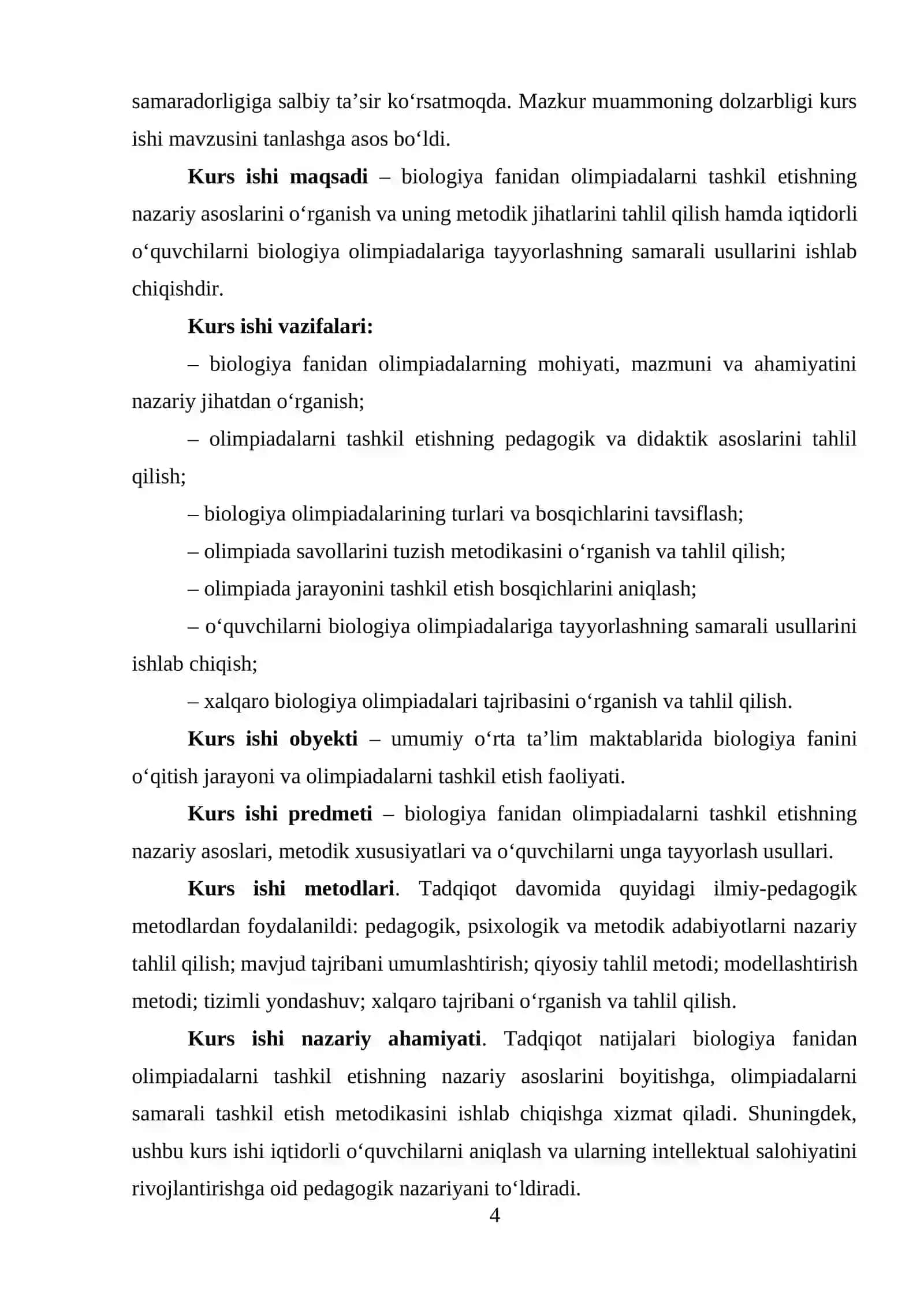 BIOLOGIYA FANIDAN OLIMPIADALARNI TASHKIL ETISH METODIKASI 4