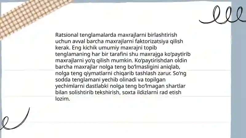 Ratsional tenglamalar 4