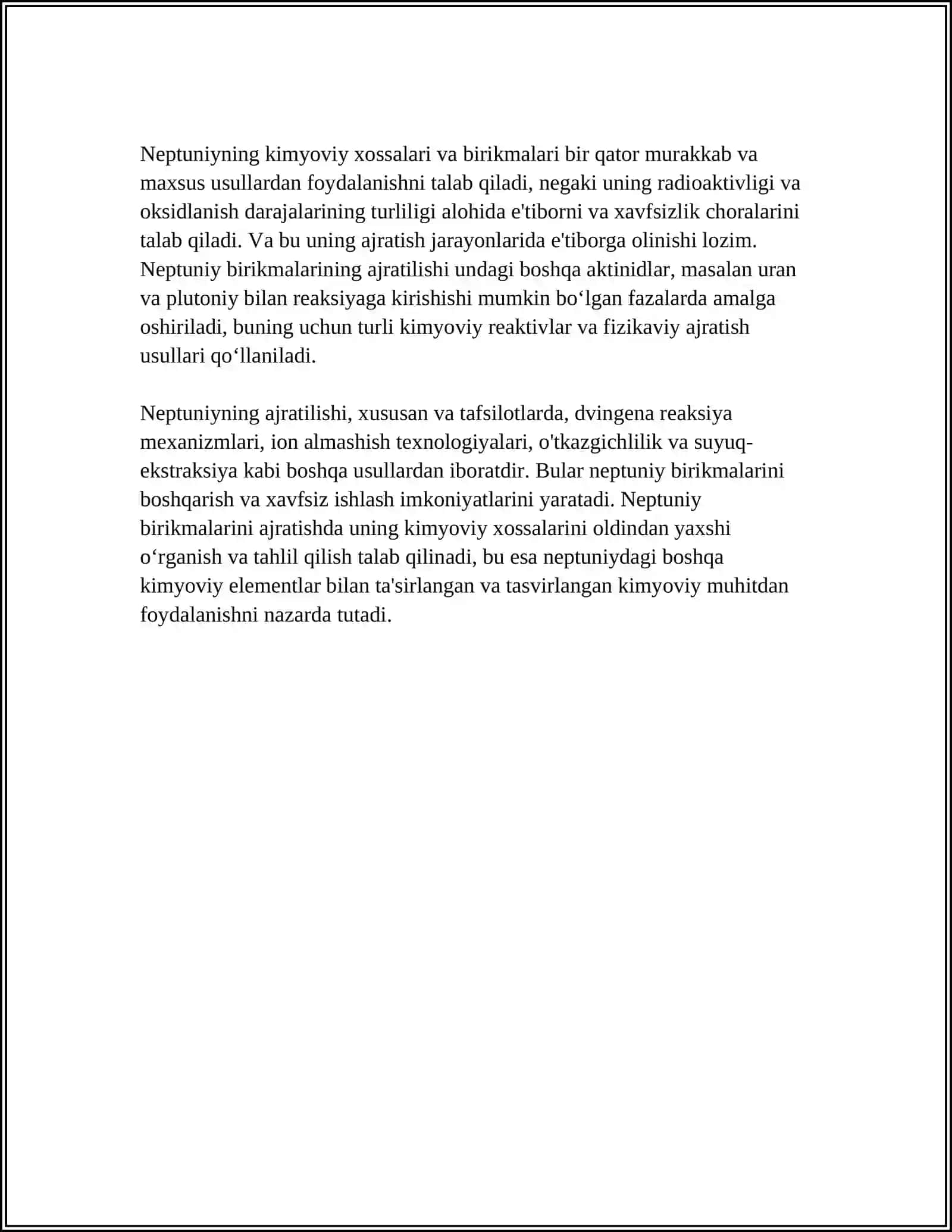 NEPTUNIY BIRIKMALARINING KIMYOVIY XOSSALARI VA ULARNI AJRATISH USULLARI 4