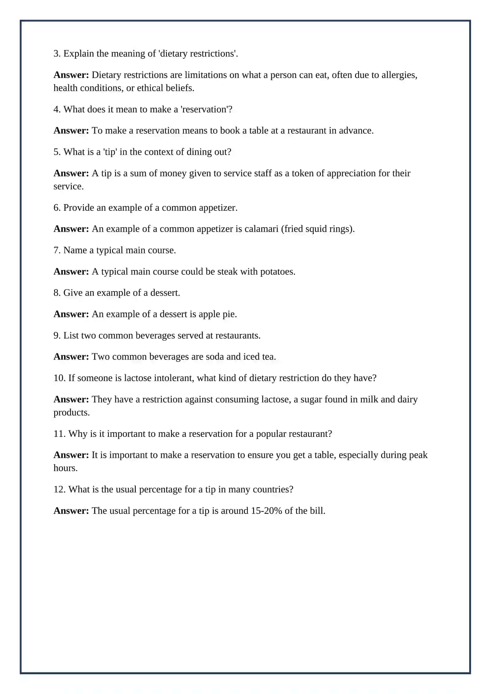 Lesson on Eating out 4
