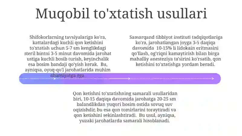Qon ketishi va vaqtincha to'xtatish usullari 4