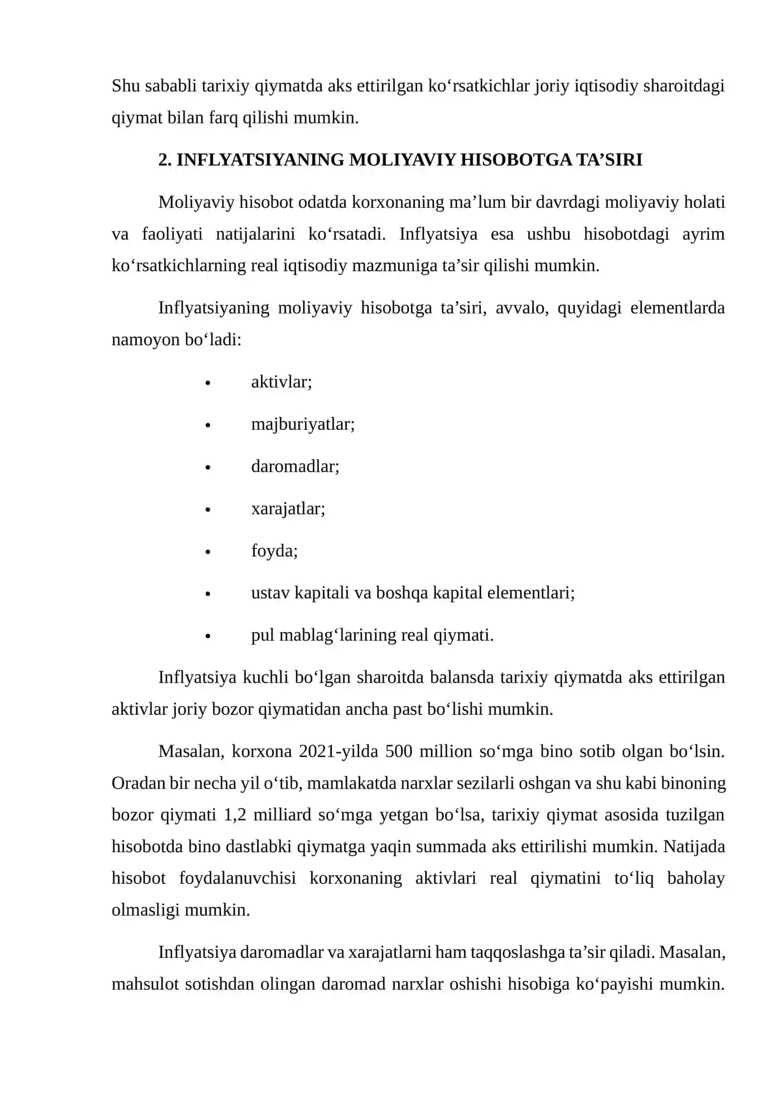 Inflyatsiyaning moliyaviy hisobotga ta’sirini o‘rganish 4