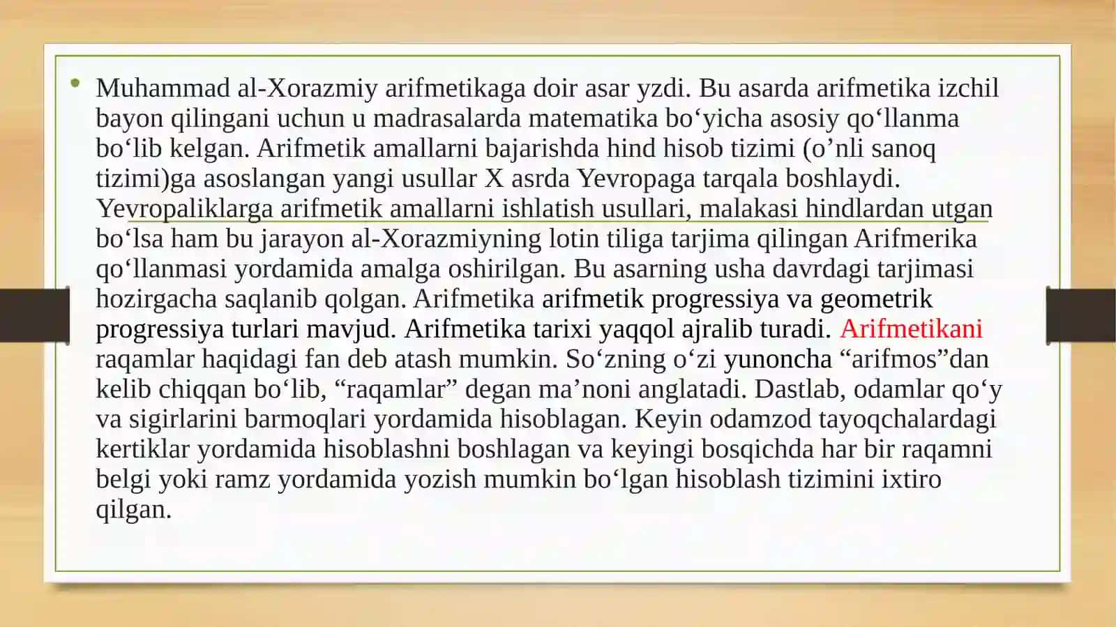 Muhammad Xorazmiy va uning arifmetika darsligi 4