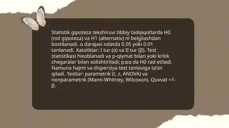 Tibbiy statistik tekshirish usullari 4