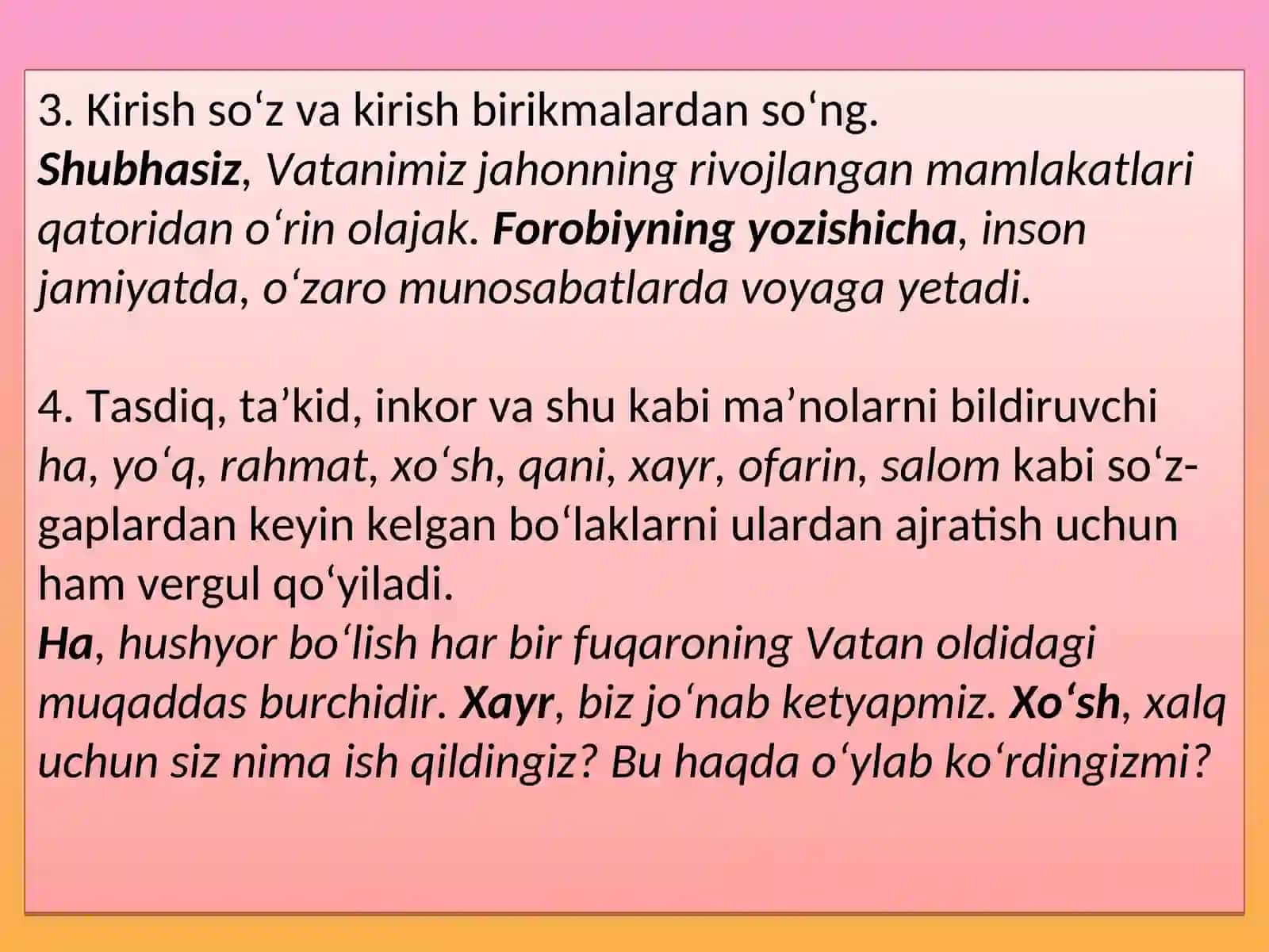 VERGUL VA UNING QO‘LLANILISHI 4