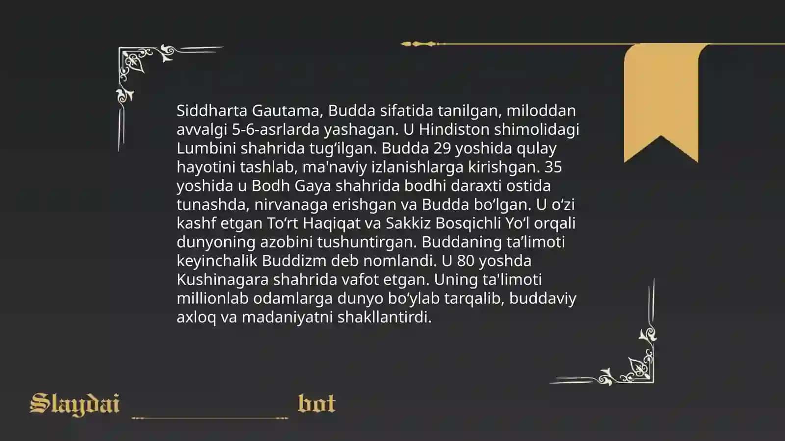 Buddizm din tarixi va asosiy ģoyalari 4