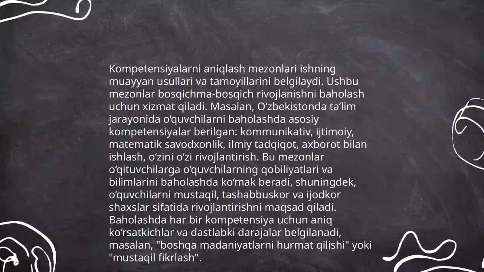 Taʼlimda baholash mazmun sohalari 4