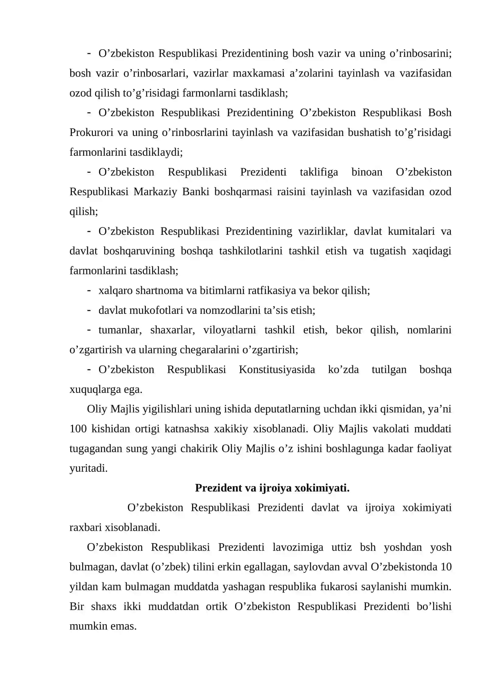 O'zbekiston Respublikasida davlat hoqimiyati 4