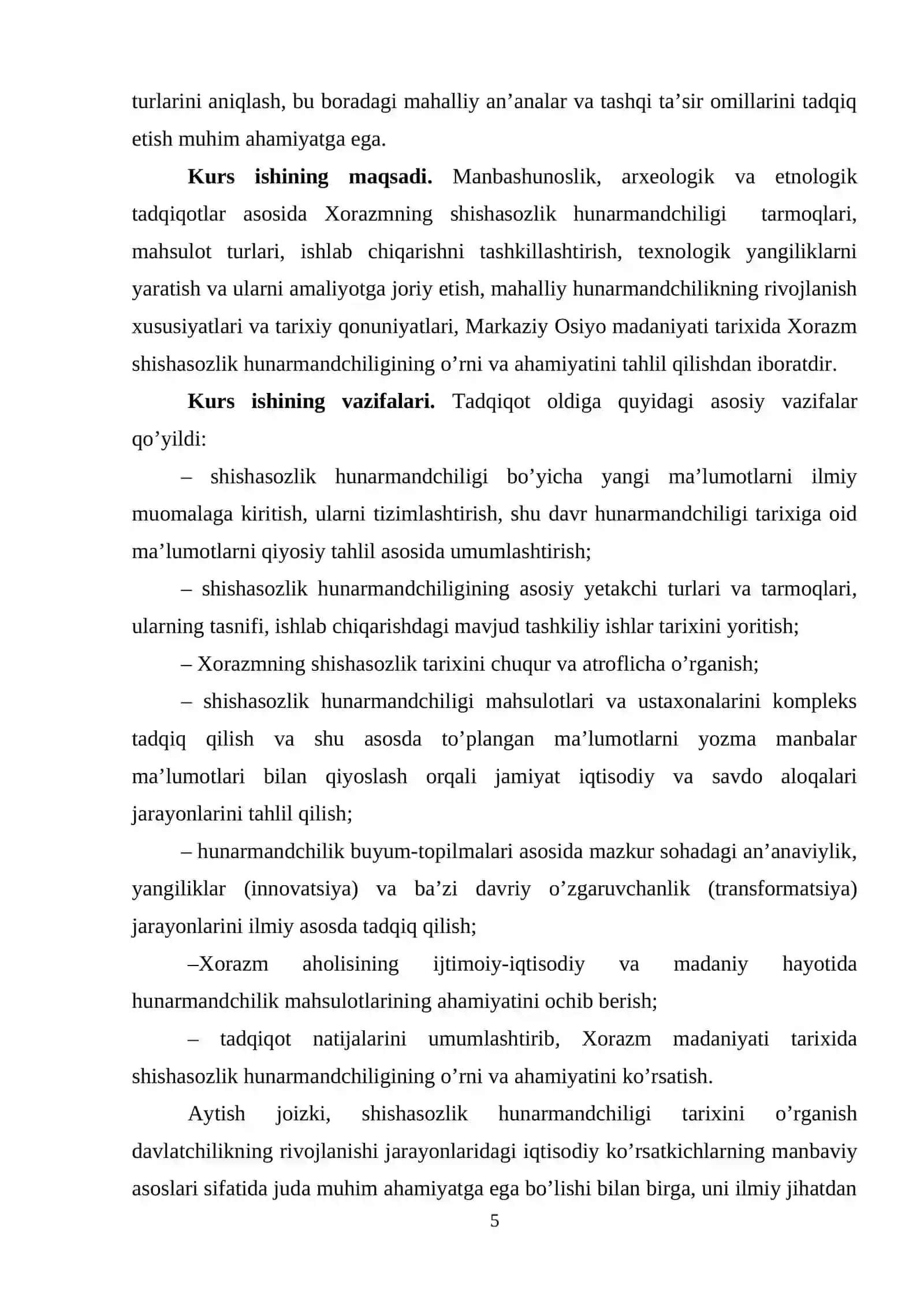 Xorazm vohasida shishasozlik tarixi. (Eng qadimgi davrlardan to XX asrlargacha) 4