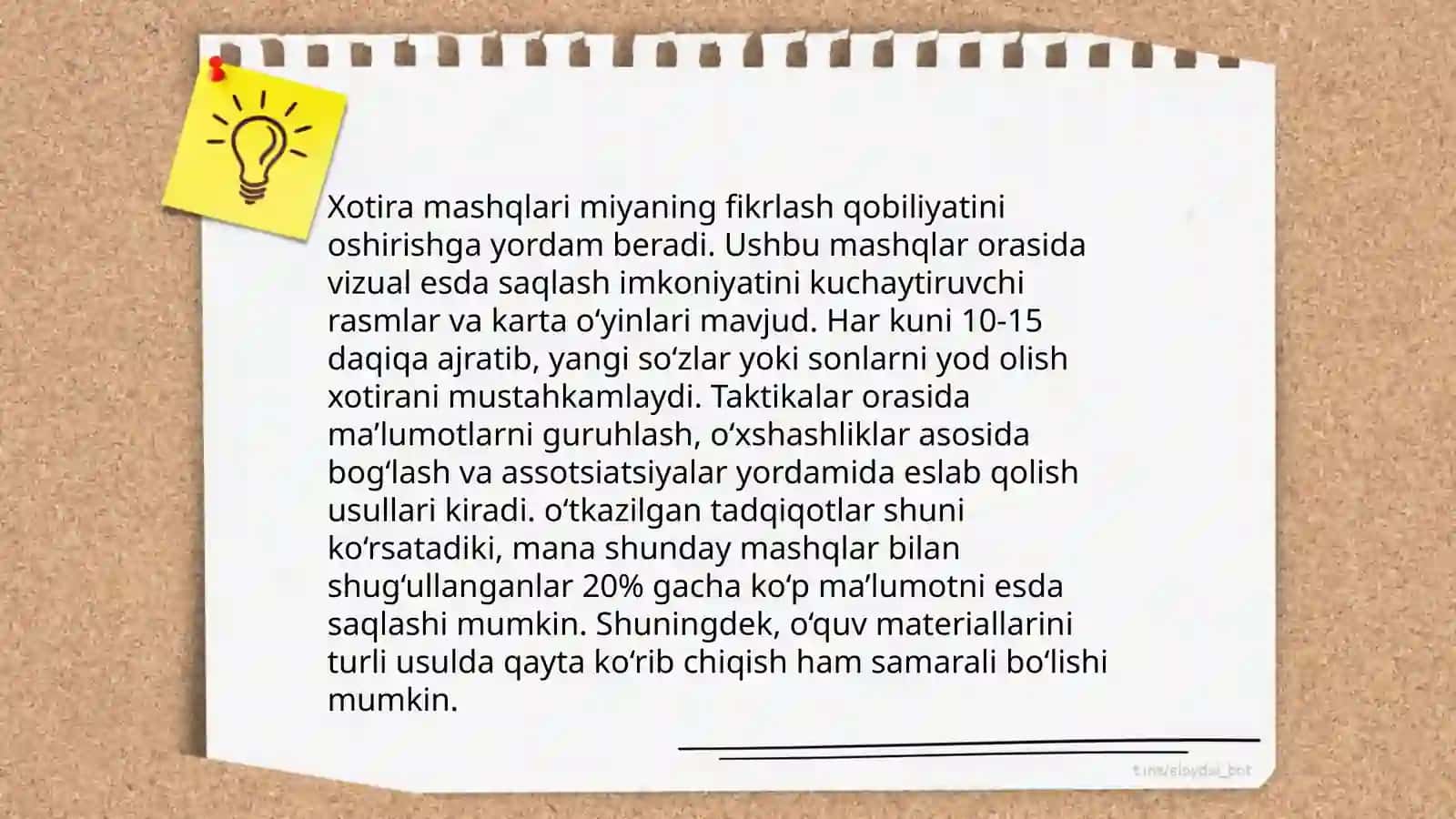 Xotiralarning amaliy õrganish uslubi 4