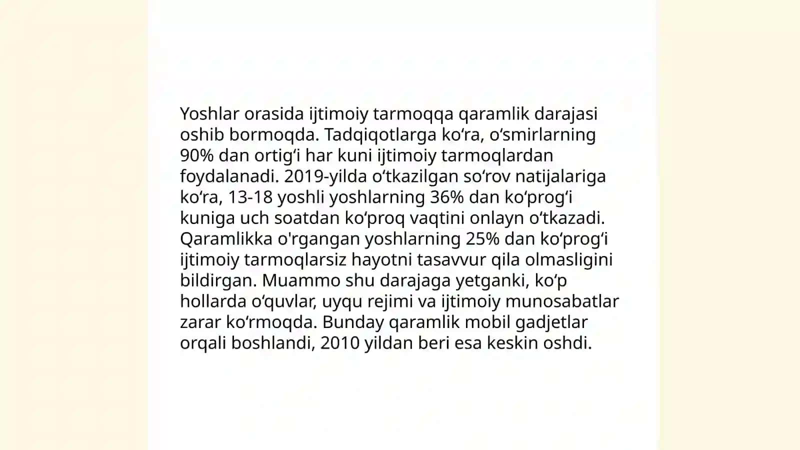 Ijtimoiy Tarmoqlarga Qaramlik 4