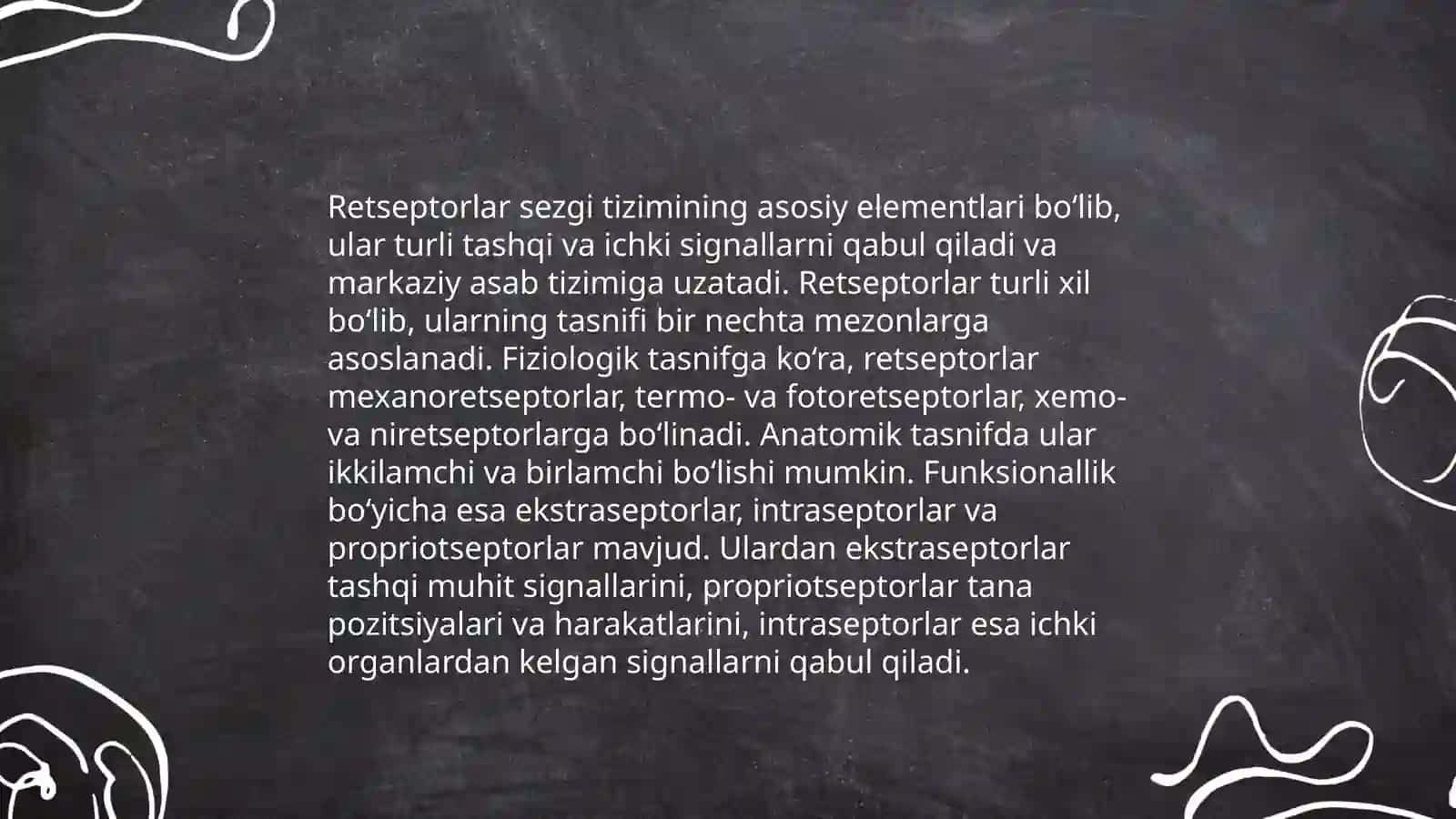 Umumiy pedagogikava psixologiya:Retseptorlar haqida malumot 4