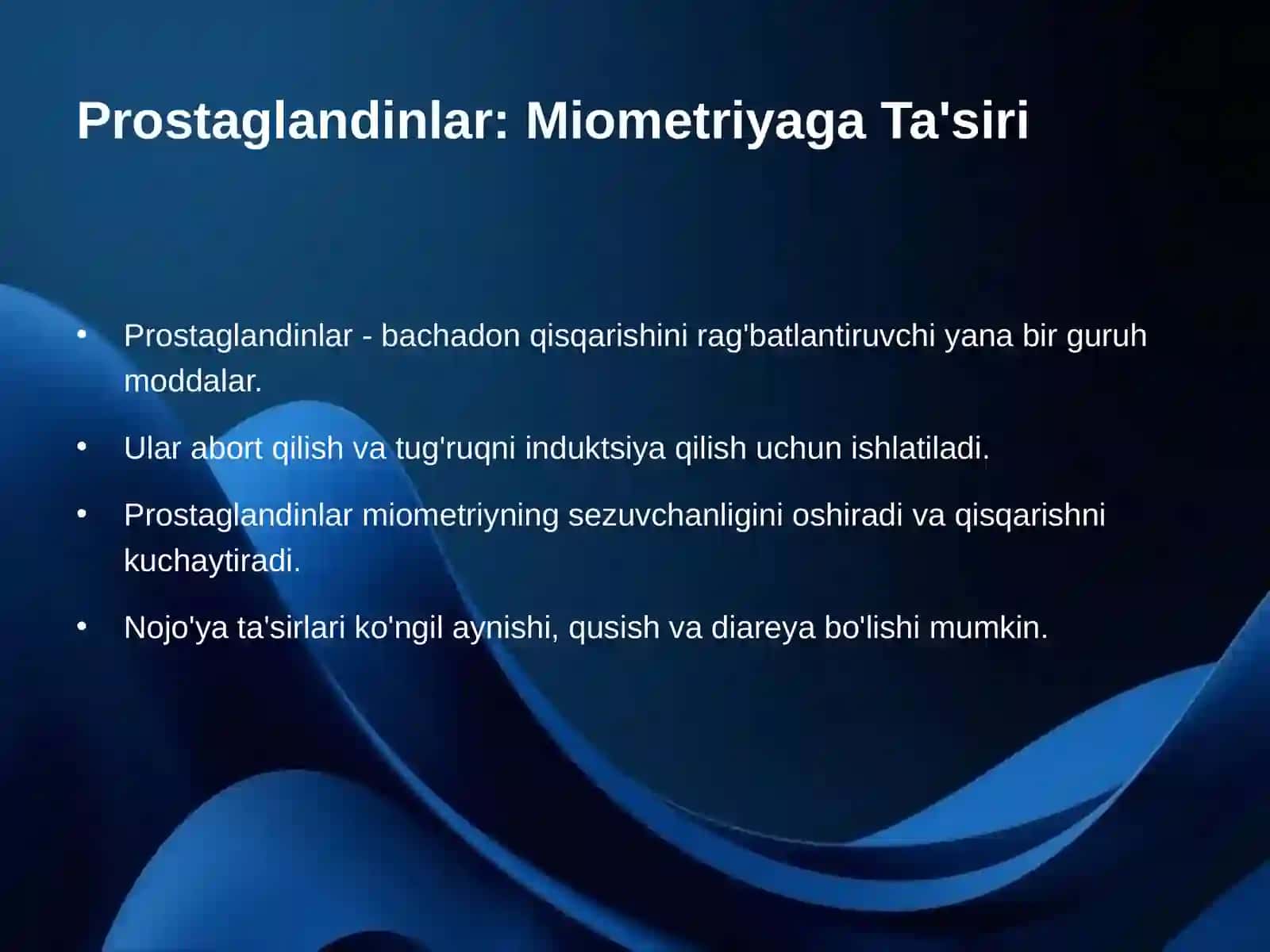 Miometriyaga Ta'sir Etuvchi Vositalar va Narkoz 4