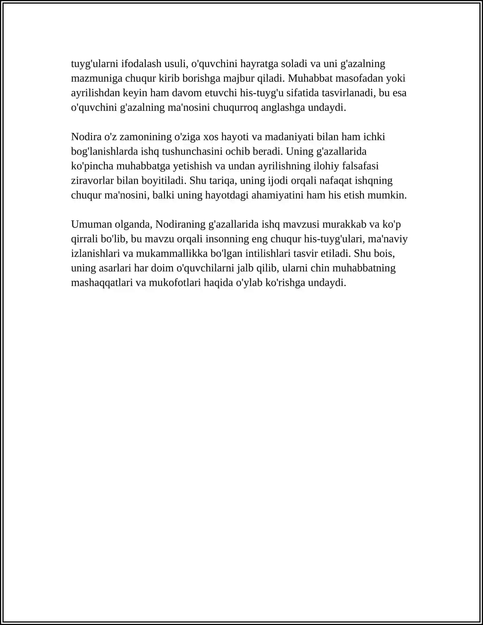 Ishq mavzusi Nodira g'azallarida 4