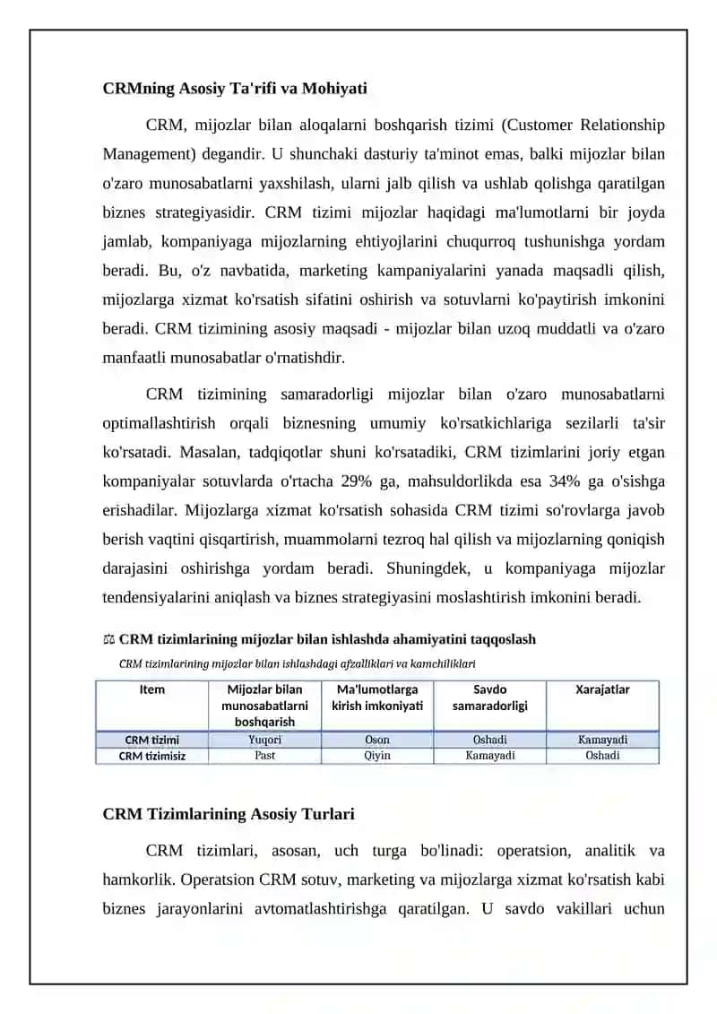 Mijozlar bilan munosabatlarni boshqarish (CRM) tizimlari 4