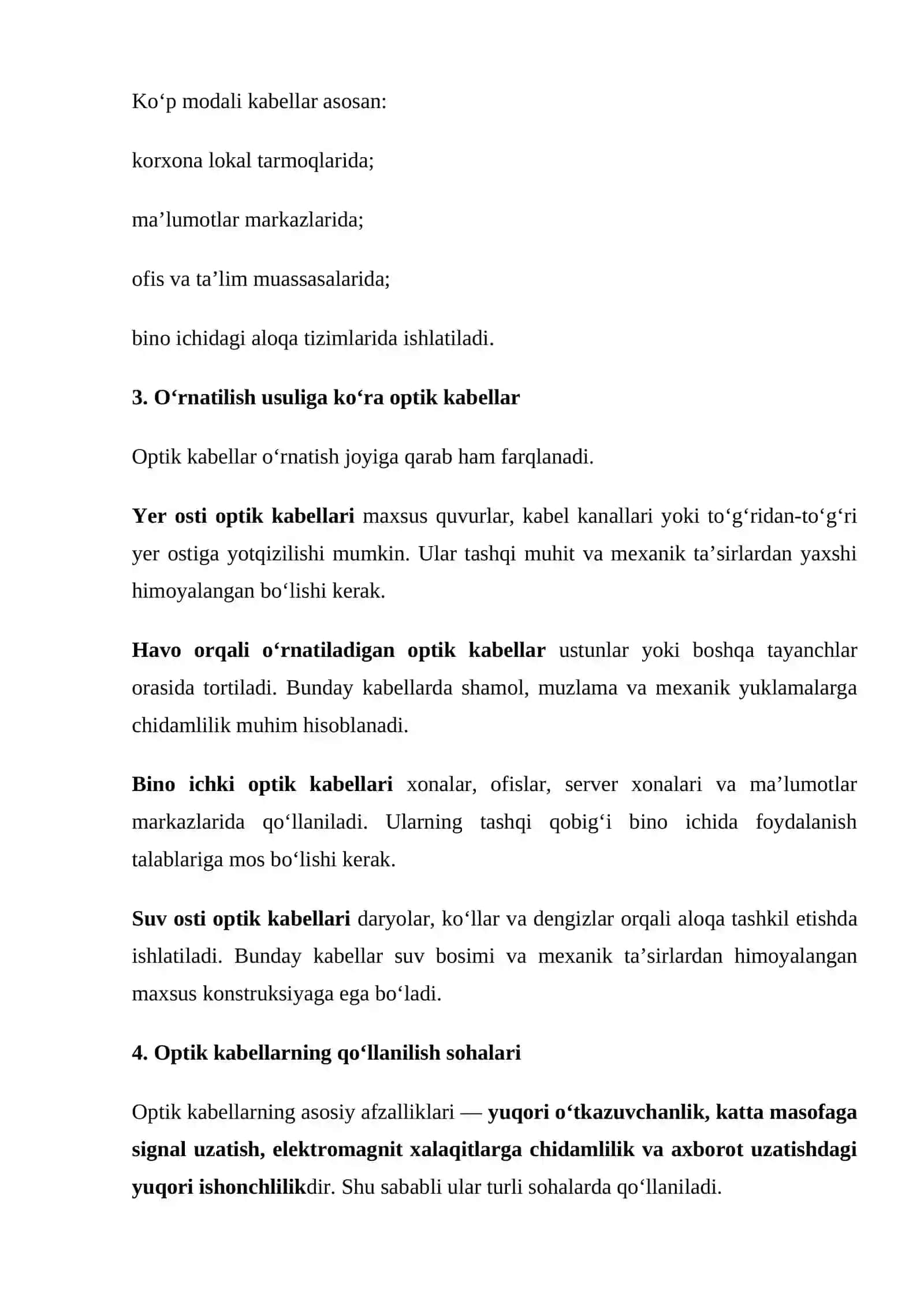 Optik kabelni montaj qilish va ularda ishlatiladigan jihozlarni o‘rganish 4