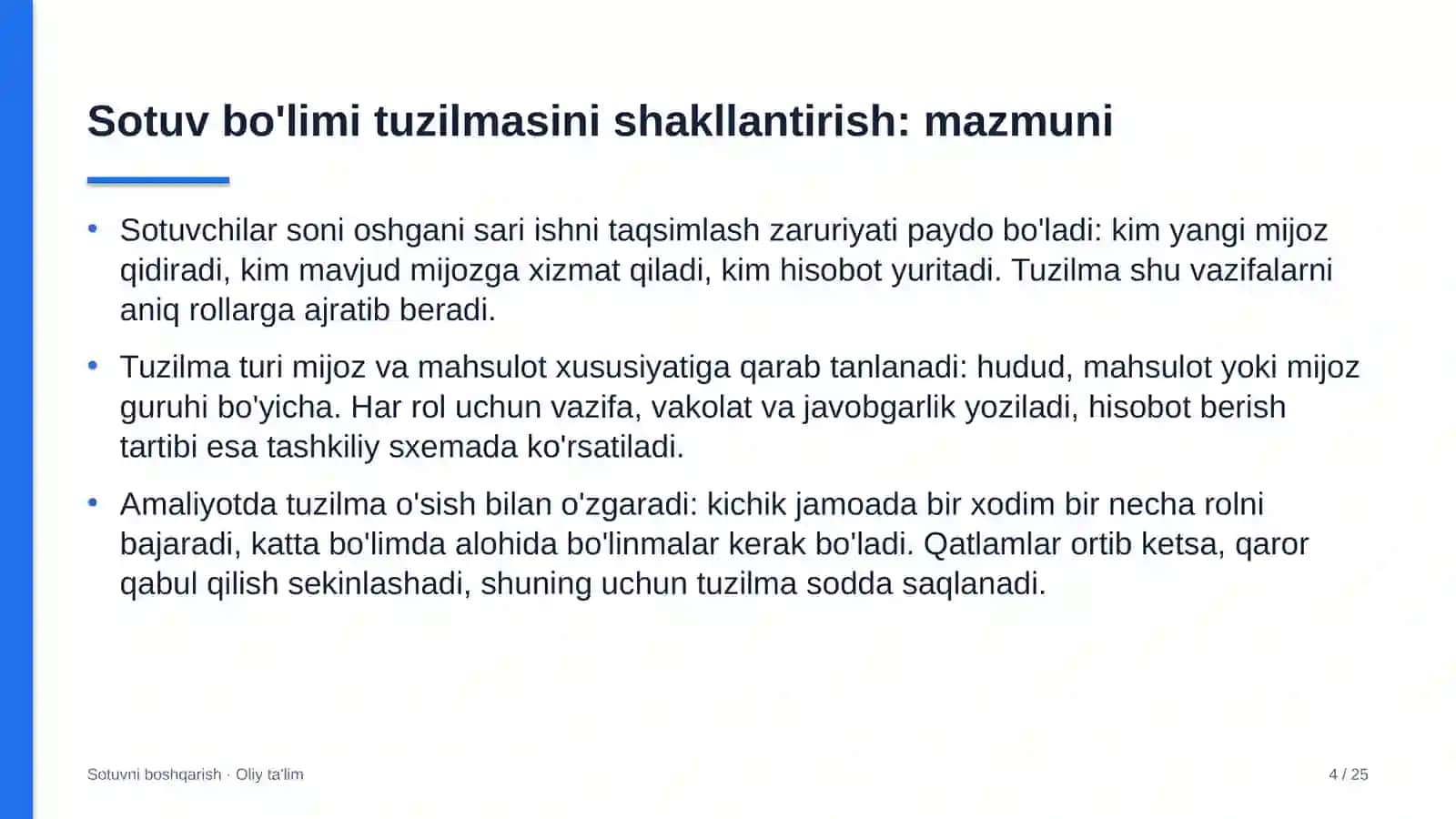 Lift xo'jaligida sotuv bo'limi tuzilmasini shakllantirish 4