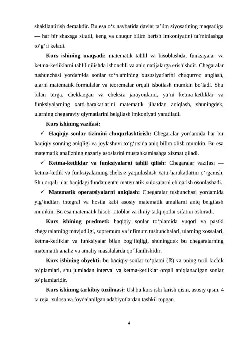 Haqiqiy sonlar to‘plamining chegaralari 4