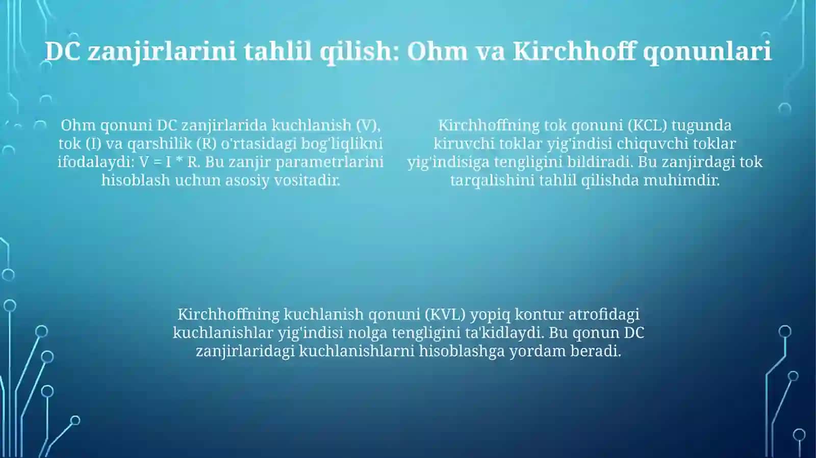 To'g'ri tok: Asoslar, manbalar va zanjirlar 4