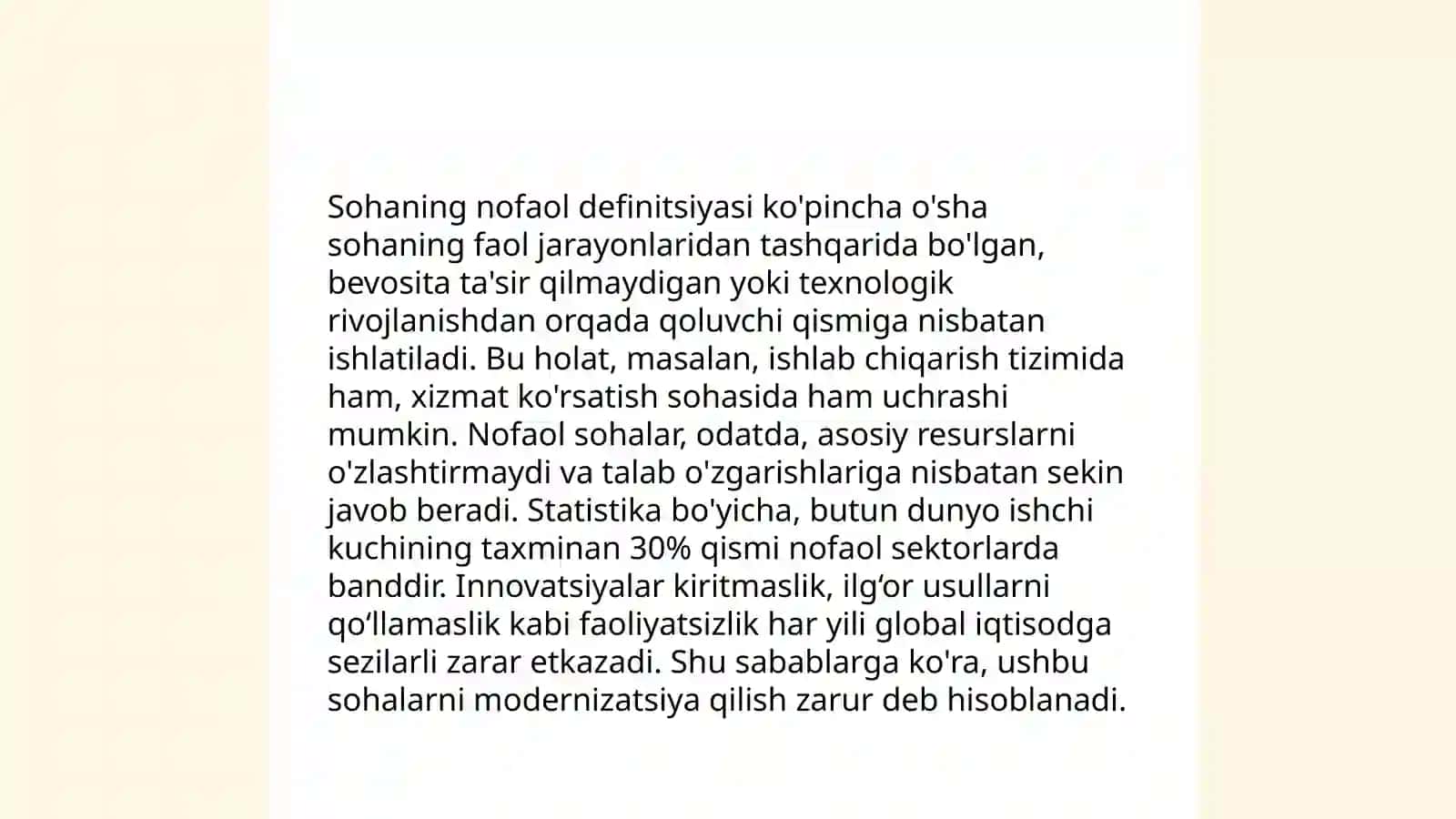 Sohaning faol va nofaol terminlari 4