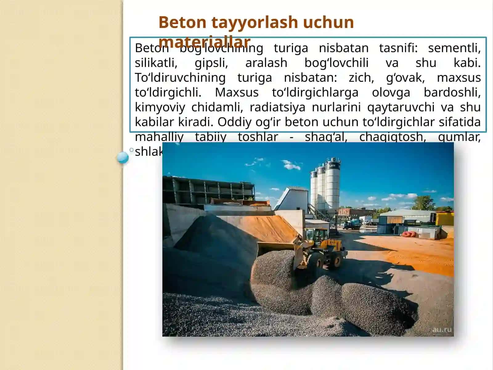 Beton qorishmasini tayyorlash haqida 4