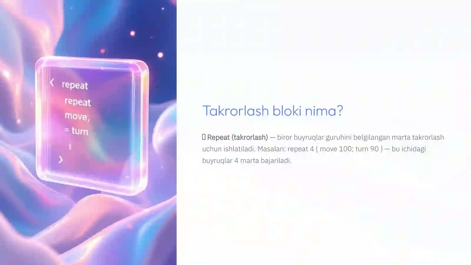 Takrorlash blokidan foydalanib dastur natijasini taxmin qilish 4