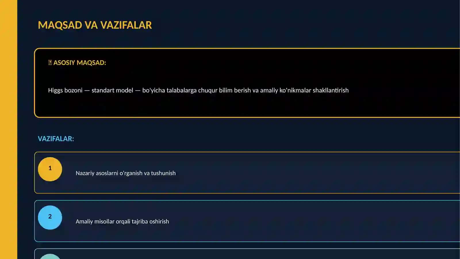 Higgs bozoni — standart model — doktorantura uchun 4