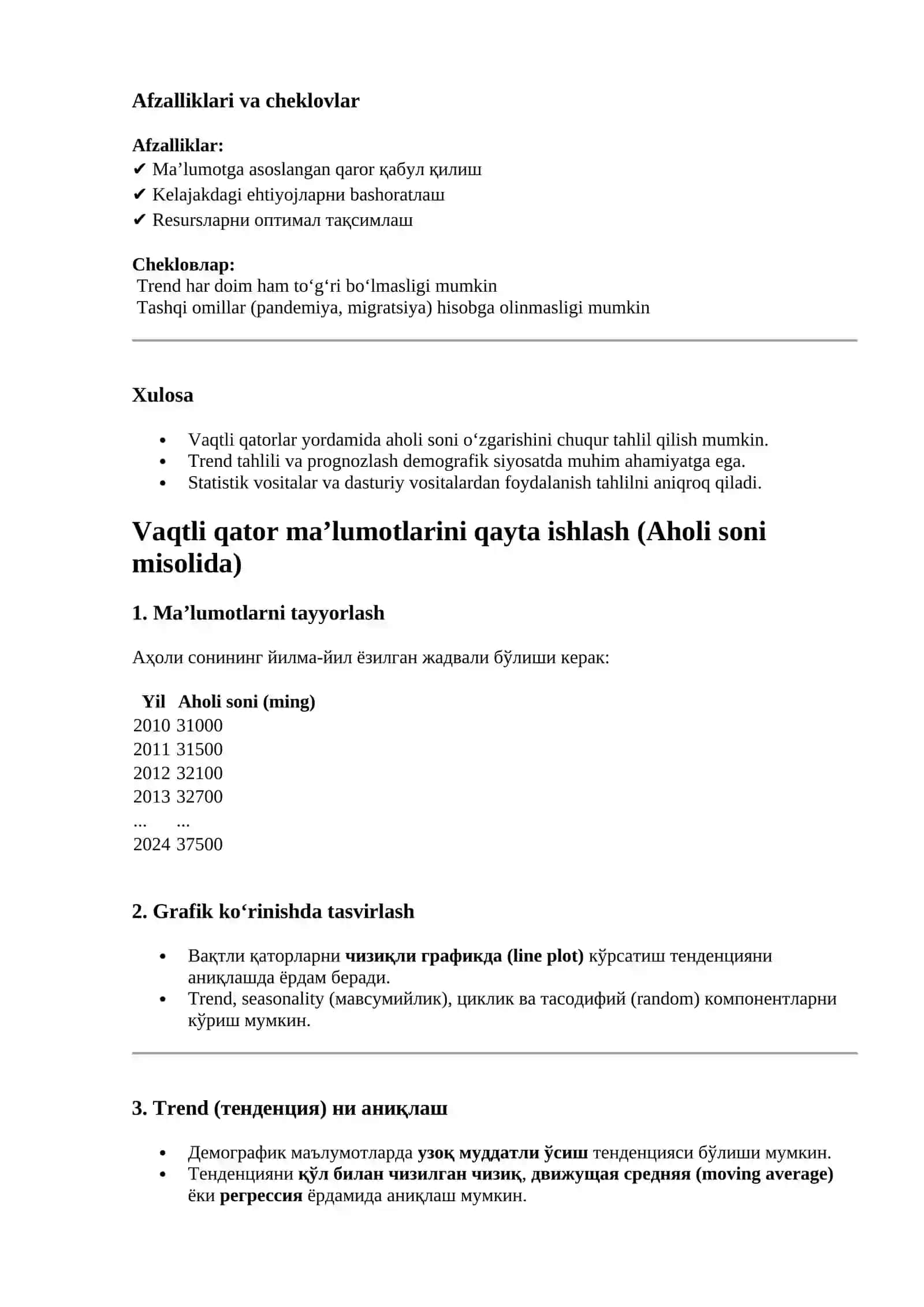 Vaqtli qator ma’lumotlarini qayta ishlash 4