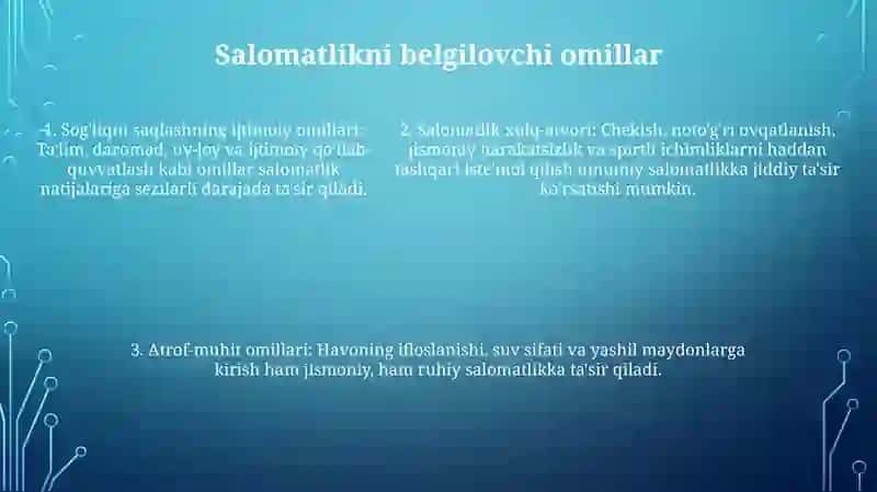 Salomatlik ta'rifi 4