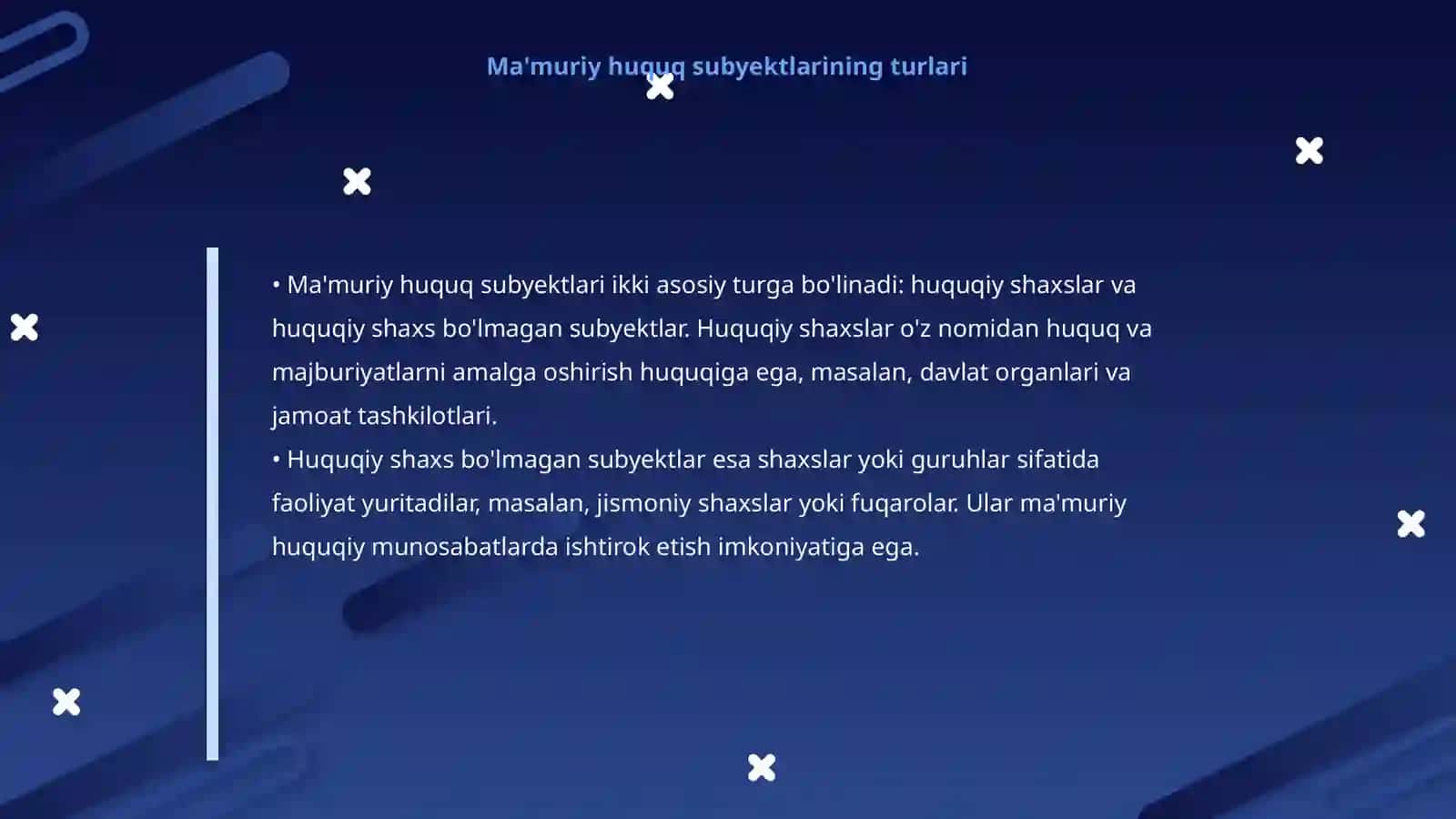 Ma'muriy huquq subyektlari 4