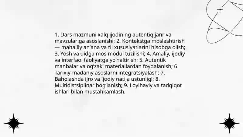 Akademik litseylarda xalq ogʻzaki ijodi fanining o‘ziga xos o‘qitilish tamoyillari 4