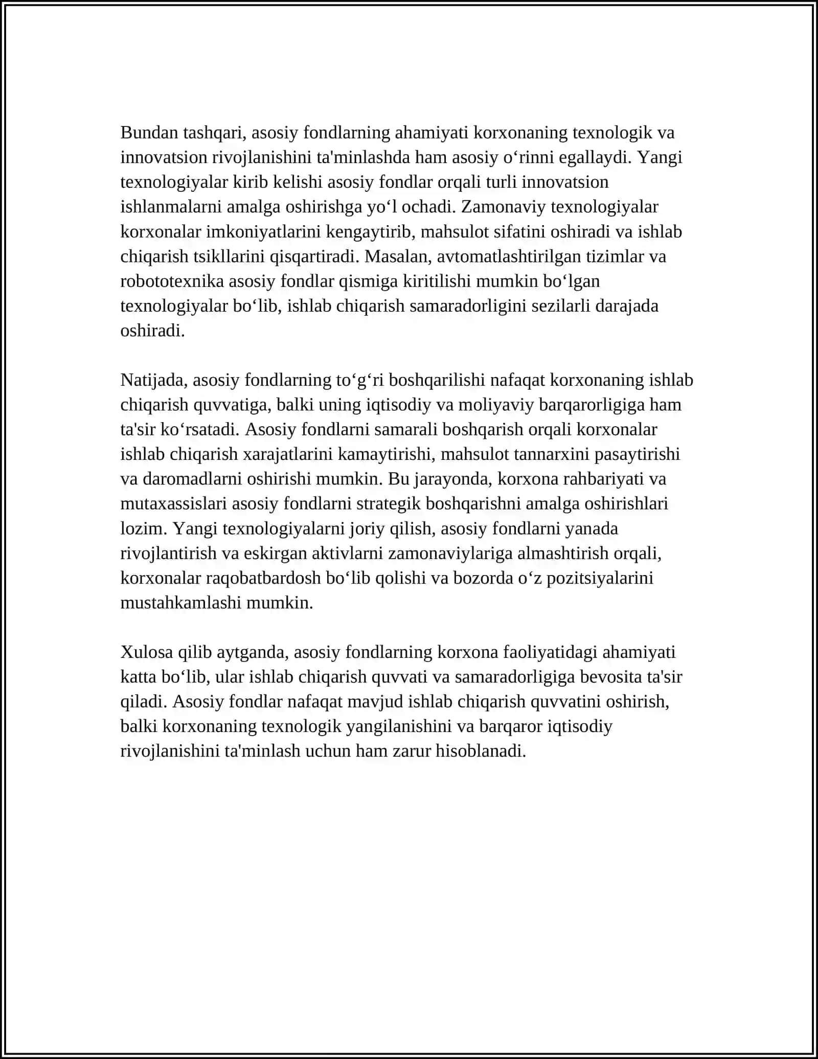 ASOSIY FONDLARNING KORXONA FAOLIYATIDAGI AHAMIYATI NIMADA 4