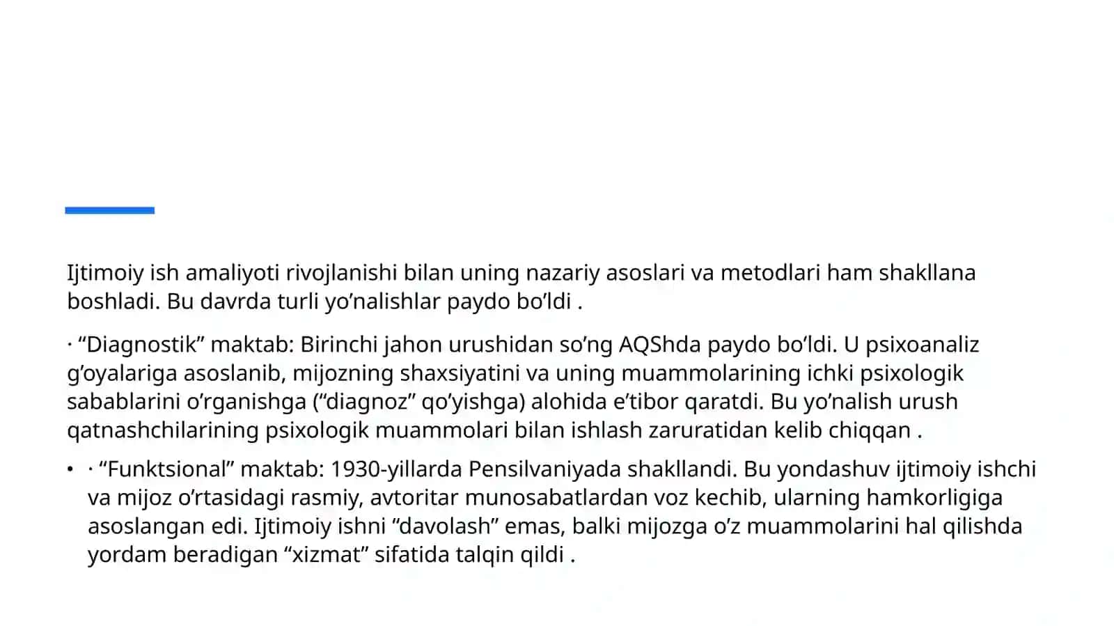Ijtimoiy ishning kasbiy faoliyat sifatida rivojlanish bosqichlari 4