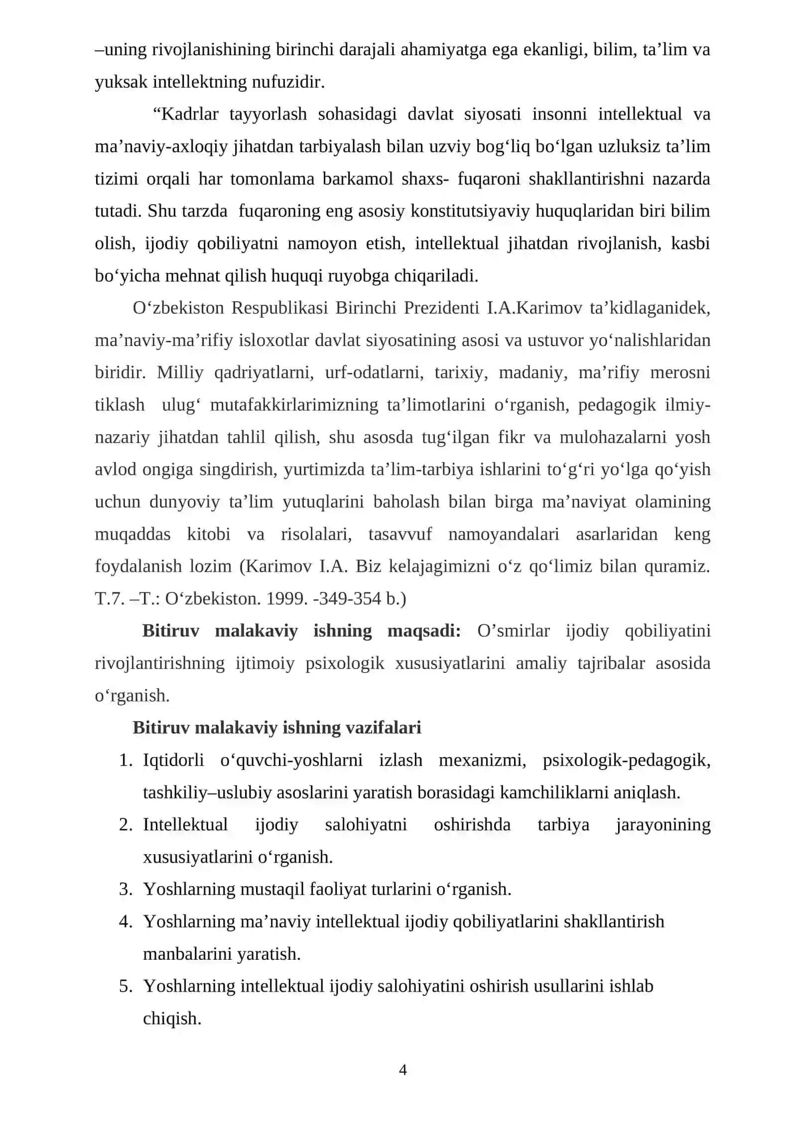 “Uzluksiz ta’limda o‘smirlar ijodiy qobiliyatini rivojlantirishning ijtimoiy psixologik xususiyatlari” 4