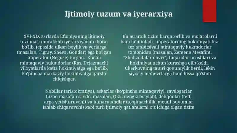 Efiopiya ilk yangi davrda 4
