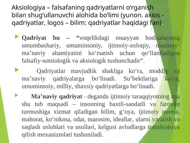 Qadriyatlar falsafasi (aksiologiya) 4