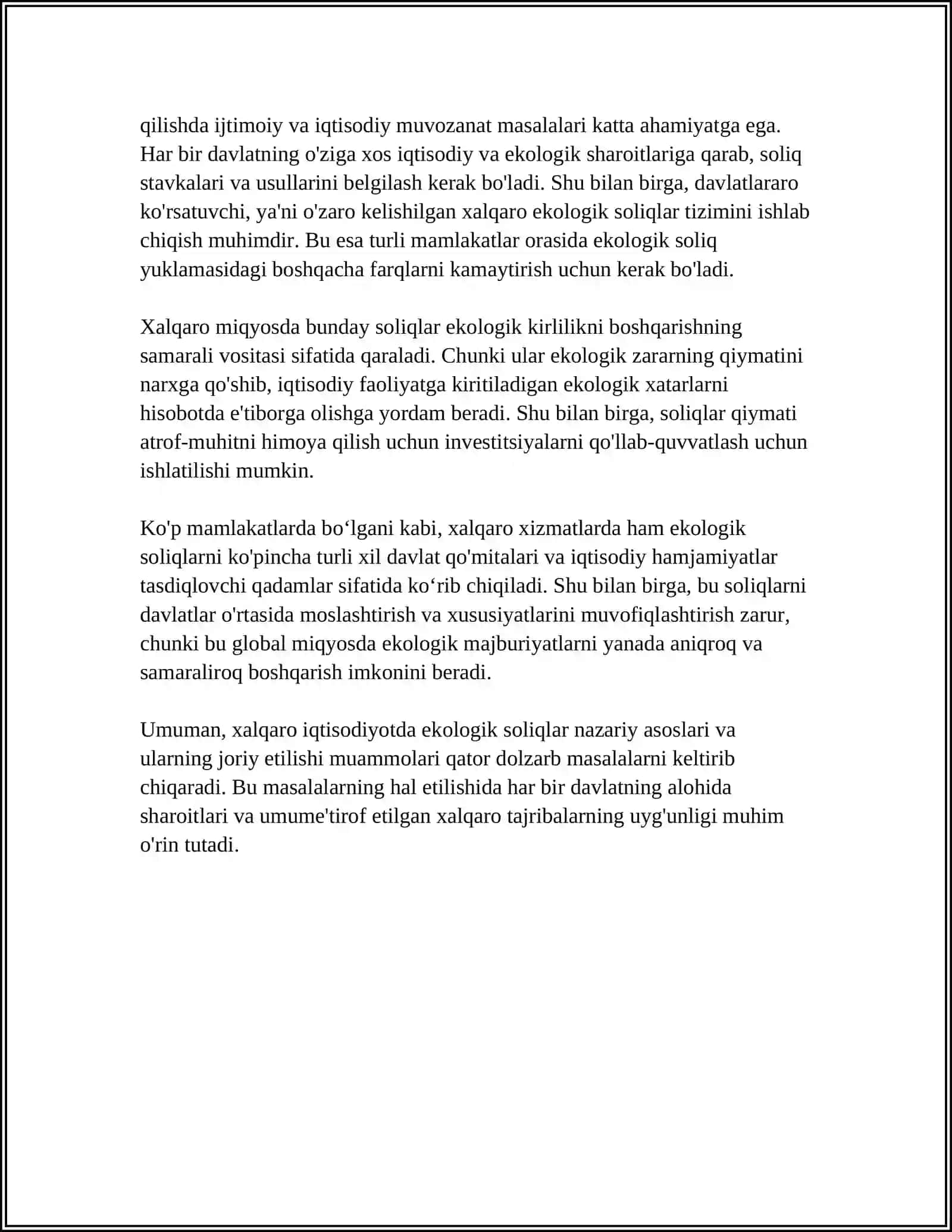 XALQARO IQTISODIYOTDA EKOLOGIK SOLIQLAR VA YASHIL IQTISODIYOT SIYOSATI 4