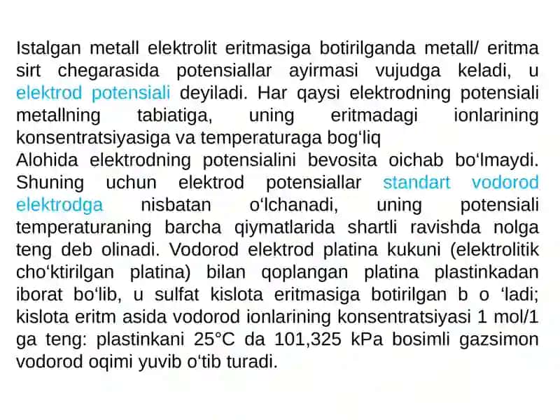 Metallarning standart elektrod potensiallari qatori 4